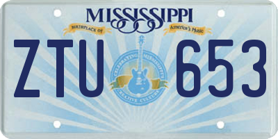 MS license plate ZTU653