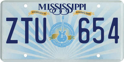 MS license plate ZTU654