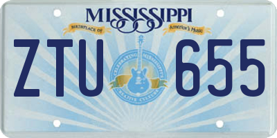 MS license plate ZTU655