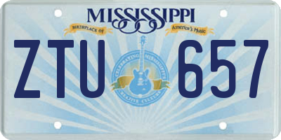 MS license plate ZTU657