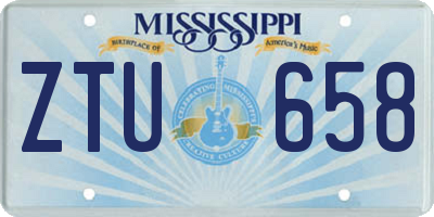 MS license plate ZTU658