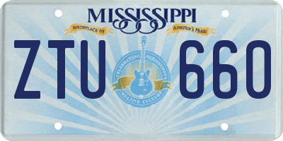 MS license plate ZTU660