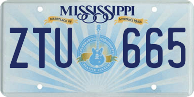 MS license plate ZTU665
