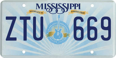 MS license plate ZTU669