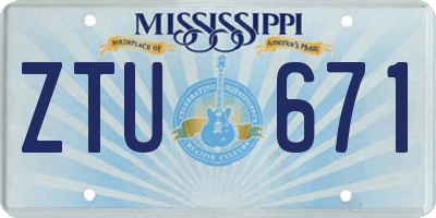 MS license plate ZTU671