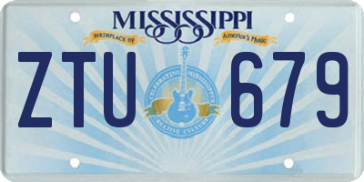MS license plate ZTU679