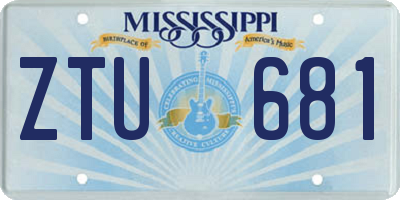 MS license plate ZTU681