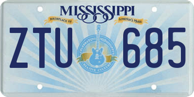 MS license plate ZTU685