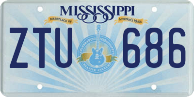 MS license plate ZTU686