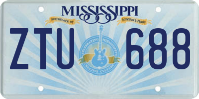 MS license plate ZTU688