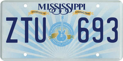 MS license plate ZTU693