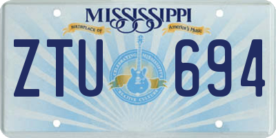 MS license plate ZTU694