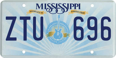 MS license plate ZTU696