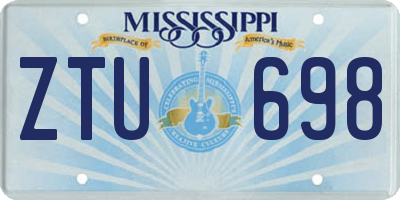 MS license plate ZTU698