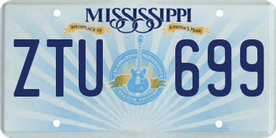 MS license plate ZTU699