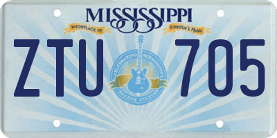 MS license plate ZTU705