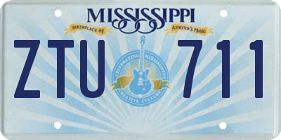 MS license plate ZTU711