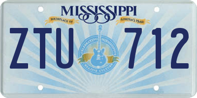 MS license plate ZTU712