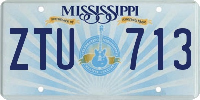MS license plate ZTU713