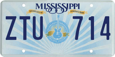 MS license plate ZTU714