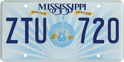 MS license plate ZTU720