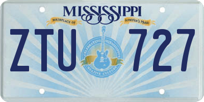 MS license plate ZTU727