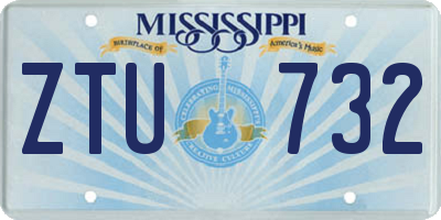 MS license plate ZTU732