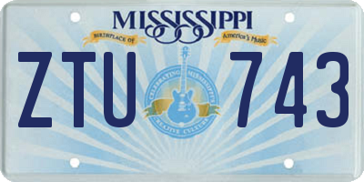 MS license plate ZTU743