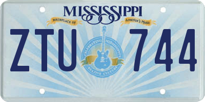 MS license plate ZTU744