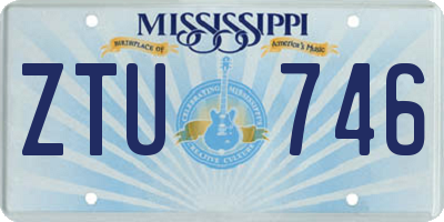 MS license plate ZTU746