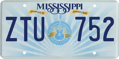 MS license plate ZTU752