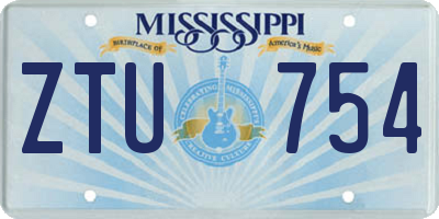 MS license plate ZTU754