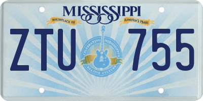 MS license plate ZTU755