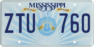 MS license plate ZTU760