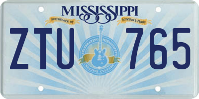 MS license plate ZTU765