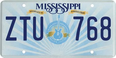 MS license plate ZTU768