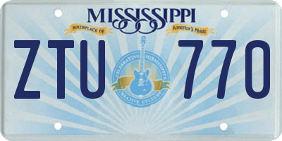 MS license plate ZTU770