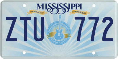 MS license plate ZTU772