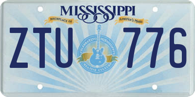MS license plate ZTU776