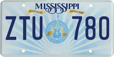 MS license plate ZTU780