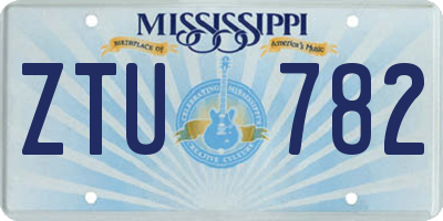 MS license plate ZTU782