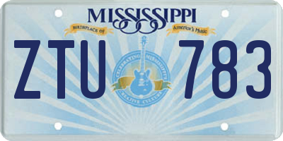 MS license plate ZTU783