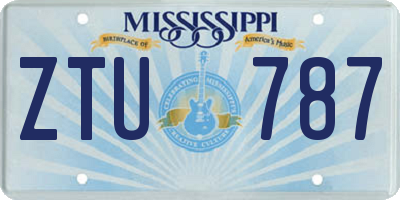 MS license plate ZTU787