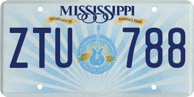 MS license plate ZTU788