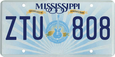 MS license plate ZTU808