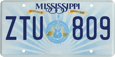 MS license plate ZTU809