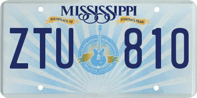 MS license plate ZTU810