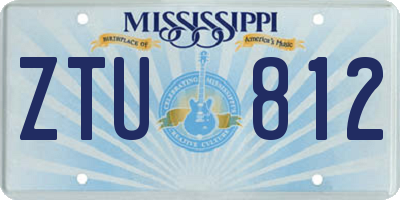 MS license plate ZTU812