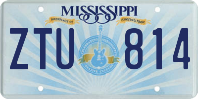 MS license plate ZTU814