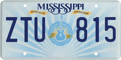 MS license plate ZTU815